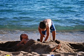 Boys in sand