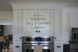 One Way to Organize Tall & Skinny Cabinets | via Pancakes and French Fries