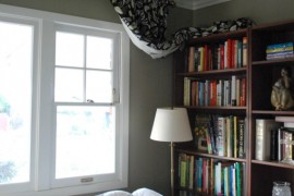 Roman Shade, curtain bookcase