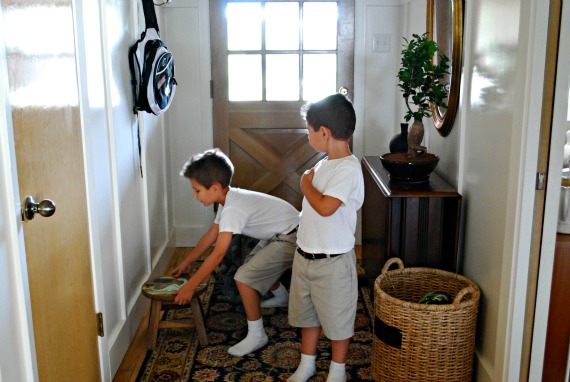 Basket for on sale shoes entryway